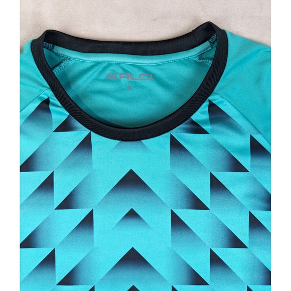 Kalci Soccer Large Goalie Goalkeeper Jersey Padded Elbow Geometric Stretch - Picture 5 of 16